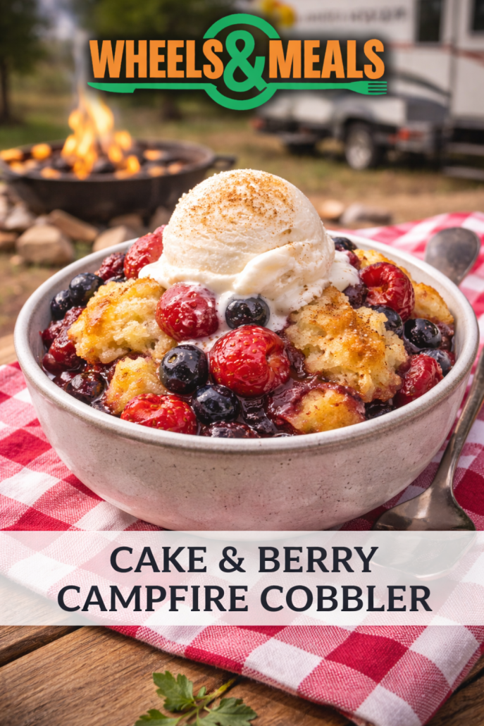 Cake & Berry Campfire Cobbler