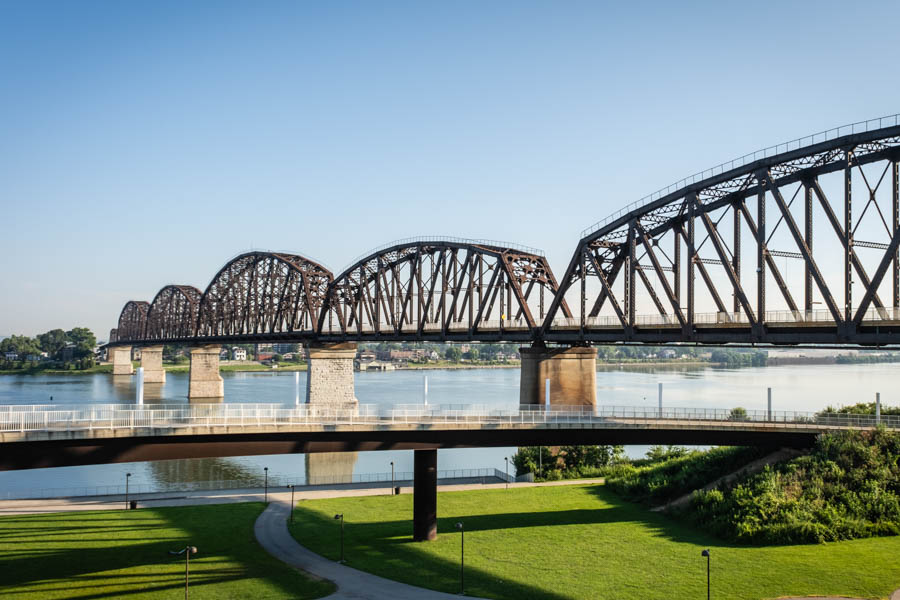 Big Four Bridge and Waterfront Park in Louisville Kentucky Great place for concerts music festivals Louisville KY