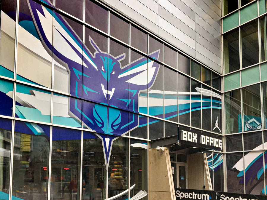 Attend a sporting event Spectrum Center Charlotte Hornets logo top things to do Charlotte