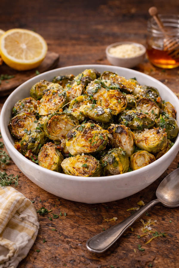 Lemon Honey Roasted Brussel Sprouts